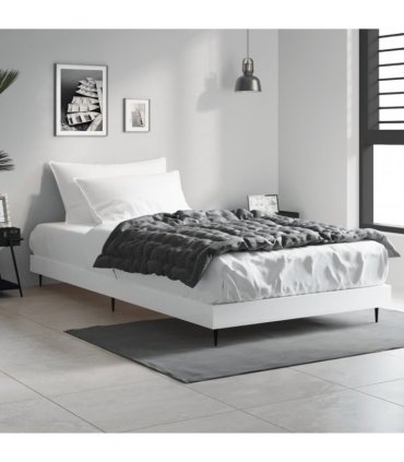 vidaXL Bed Frame without Mattress White 90x200 cm Engineered Wood — Size: 90 x 200 cm
