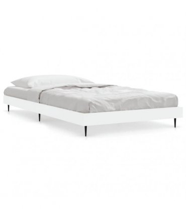 vidaXL Bed Frame without Mattress White 90x200 cm Engineered Wood — Size: 90 x 200 cm