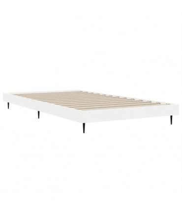 vidaXL Bed Frame without Mattress White 90x200 cm Engineered Wood — Size: 90 x 200 cm