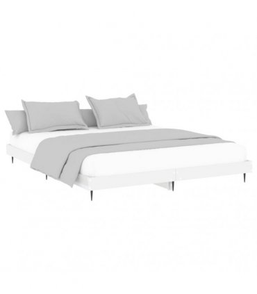 vidaXL Bed Frame without Mattress High Gloss White 120x200 cm — Size: 120 x 200 cm