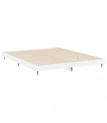 vidaXL Bed Frame without Mattress High Gloss White 120x200 cm — Size: 120 x 200 cm