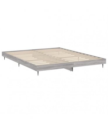 vidaXL Bed Frame without Mattress Grey Sonoma 200x200 cm Engineered Wood — Size: 200 x 200 cm