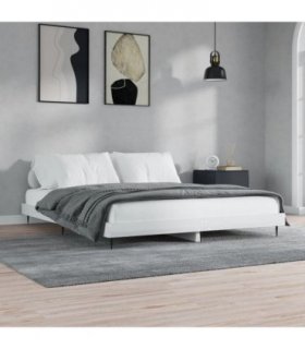 vidaXL Bed Frame without Mattress High Gloss White 200x200 cm — Size: 200 x 200 cm — V0672039517