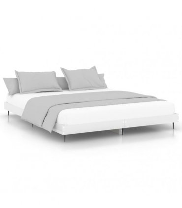 vidaXL Bed Frame without Mattress High Gloss White 200x200 cm — Size: 200 x 200 cm — V0672039517
