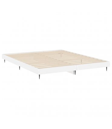 vidaXL Bed Frame without Mattress High Gloss White 200x200 cm — Size: 200 x 200 cm — V0672039517