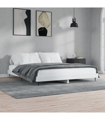 vidaXL Bed Frame without Mattress White 120x200 cm Engineered Wood — Size: 120 x 200 cm