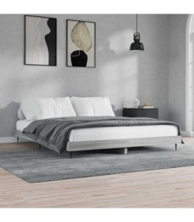 vidaXL Bed Frame without Mattress Grey Sonoma 120x200 cm Engineered Wood — Size: 120 x 200 cm