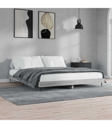 vidaXL Bed Frame without Mattress Grey Sonoma 120x200 cm Engineered Wood — Size: 120 x 200 cm