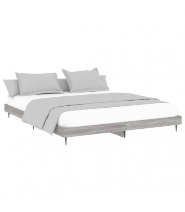 vidaXL Bed Frame without Mattress Grey Sonoma 120x200 cm Engineered Wood — Size: 120 x 200 cm