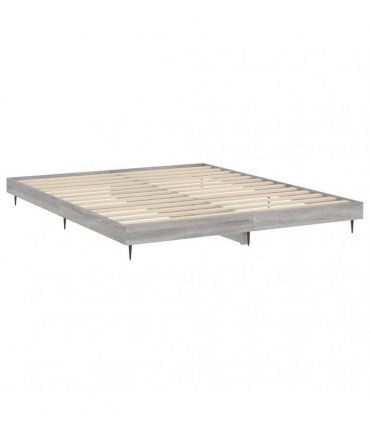 vidaXL Bed Frame without Mattress Grey Sonoma 120x200 cm Engineered Wood — Size: 120 x 200 cm
