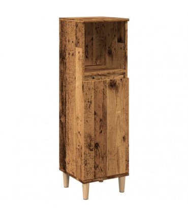 vidaXL Bathroom Cabinet Old Wood 30x30x100 cm Engineered Wood
