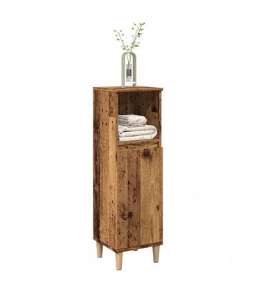 vidaXL Bathroom Cabinet Old Wood 30x30x100 cm Engineered Wood