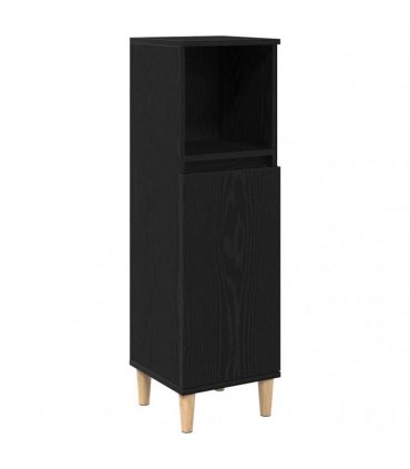 vidaXL Bathroom Cabinet Black Oak 30 x 30 x 100 cm Engineered wood