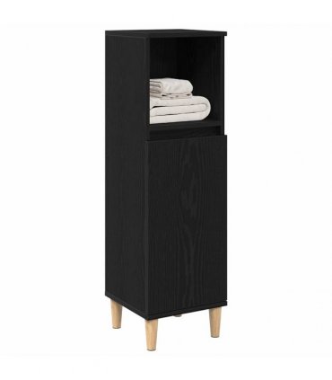 vidaXL Bathroom Cabinet Black Oak 30 x 30 x 100 cm Engineered wood