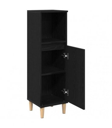 vidaXL Bathroom Cabinet Black Oak 30 x 30 x 100 cm Engineered wood