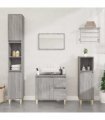 vidaXL Bathroom Cabinet Grey Sonoma 30x30x100 cm Engineered Wood
