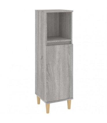 vidaXL Bathroom Cabinet Grey Sonoma 30x30x100 cm Engineered Wood