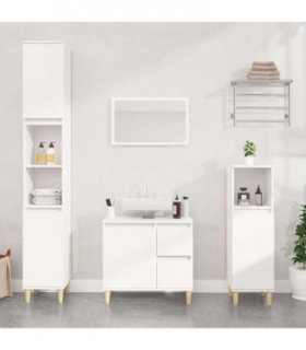 vidaXL Bathroom Cabinet White 30x30x100 cm Engineered Wood