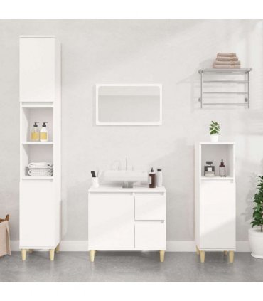 vidaXL Bathroom Cabinet White 30x30x100 cm Engineered Wood