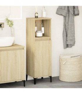 vidaXL Bathroom Cabinet Sonoma Oak 30x30x100 cm Engineered Wood