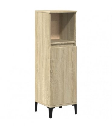 vidaXL Bathroom Cabinet Sonoma Oak 30x30x100 cm Engineered Wood