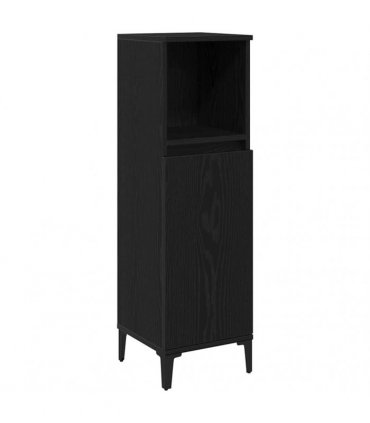 vidaXL Bathroom Cabinet Black Oak 30 x 30 x 100 cm Engineered Wood — V0672039543