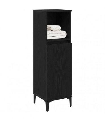vidaXL Bathroom Cabinet Black Oak 30 x 30 x 100 cm Engineered Wood — V0672039543