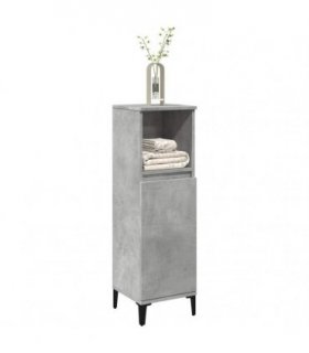 vidaXL Bathroom Cabinet Concrete Grey 30x30x100 cm Engineered Wood — V0672039547