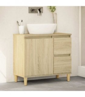 vidaXL Bathroom Cabinet Sonoma Oak 65x33x60 cm Engineered Wood