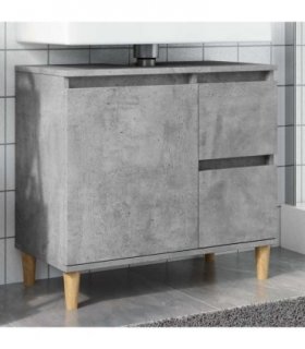 vidaXL Sink Cabinet Concrete Grey 65x33x60 cm Engineered Wood — V0672039550