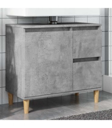 vidaXL Sink Cabinet Concrete Grey 65x33x60 cm Engineered Wood — V0672039550