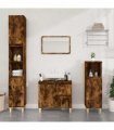 vidaXL Bathroom Cabinet Smoked Oak 65x33x60 cm Engineered Wood