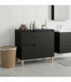 vidaXL Bathroom Cabinet Black Oak 65 x 33 x 60 cm Engineered Wood