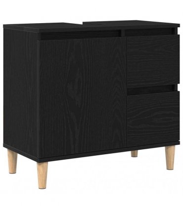 vidaXL Bathroom Cabinet Black Oak 65 x 33 x 60 cm Engineered Wood