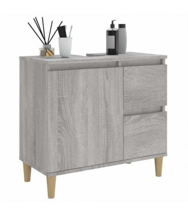 vidaXL Bathroom Cabinet Grey Sonoma 65x33x60 cm Engineered Wood