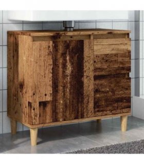 vidaXL Sink Cabinet Old Wood 65x33x60 cm Engineered Wood
