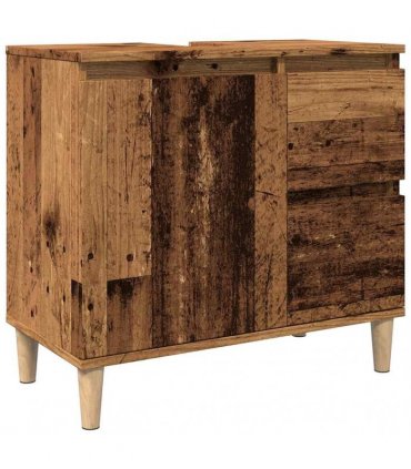 vidaXL Sink Cabinet Old Wood 65x33x60 cm Engineered Wood