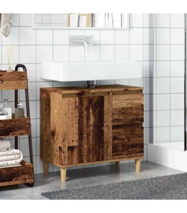 vidaXL Sink Cabinet Old Wood 65x33x60 cm Engineered Wood