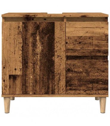 vidaXL Sink Cabinet Old Wood 65x33x60 cm Engineered Wood