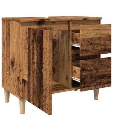 vidaXL Sink Cabinet Old Wood 65x33x60 cm Engineered Wood