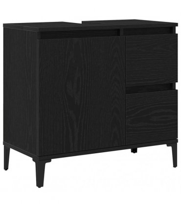 vidaXL Bathroom Cabinet Black Oak 65 x 33 x 60 cm Engineered Wood — V0672039561