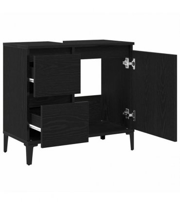 vidaXL Bathroom Cabinet Black Oak 65 x 33 x 60 cm Engineered Wood — V0672039561