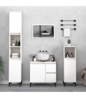 vidaXL Bathroom Cabinet | White | Engineered wood, metal | Medium