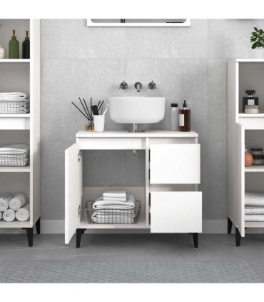 vidaXL Bathroom Cabinet | White | Engineered wood, metal | Medium