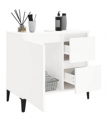 vidaXL Bathroom Cabinet | White | Engineered wood, metal | Medium