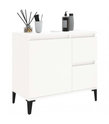 vidaXL Bathroom Cabinet | White | Engineered wood, metal | Medium