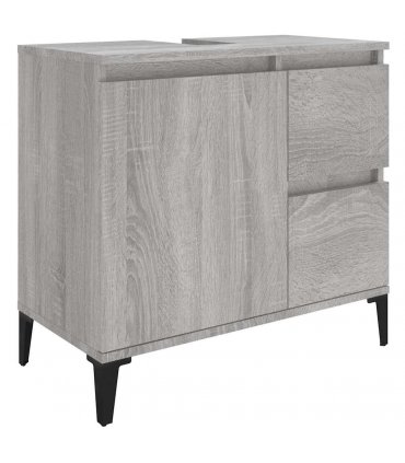 vidaXL Bathroom Cabinet | Grey Sonoma | Engineered Wood, Metal | Standard