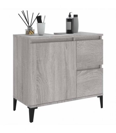 vidaXL Bathroom Cabinet | Grey Sonoma | Engineered Wood, Metal | Standard