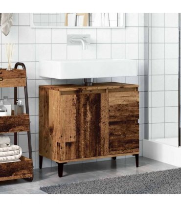 vidaXL Sink Cabinet Old Wood 65x33x60 cm Engineered Wood — V0672039565