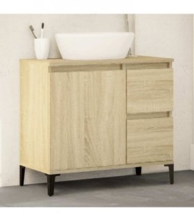 vidaXL Bathroom Cabinet | Sonoma oak | Engineered wood, metal | Medium